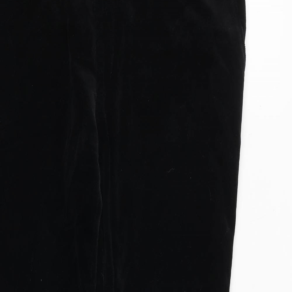 Zara Mens Black Cotton Trousers Size 36 in L28 in Regular Zip