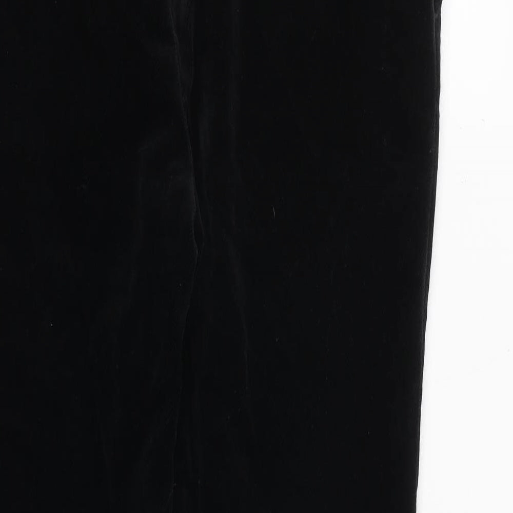 Zara Mens Black Cotton Trousers Size 36 in L28 in Regular Zip
