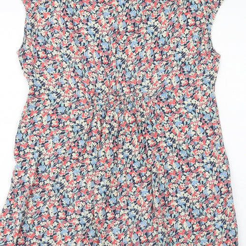 Joules Womens Multicoloured Floral Viscose Basic T-Shirt Size 18 Round Neck