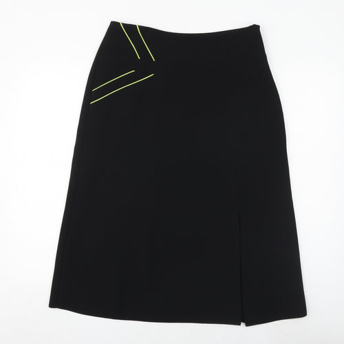 Wish Womens Black Polyester A-Line Skirt Size 12 Zip
