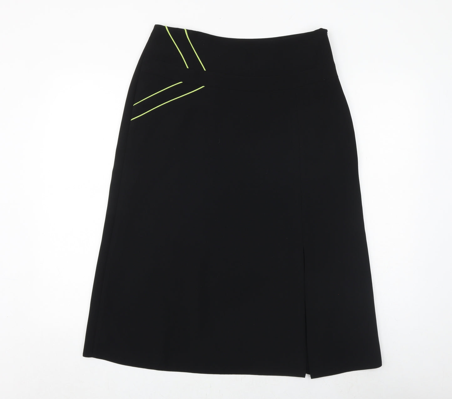 Wish Womens Black Polyester A-Line Skirt Size 12 Zip