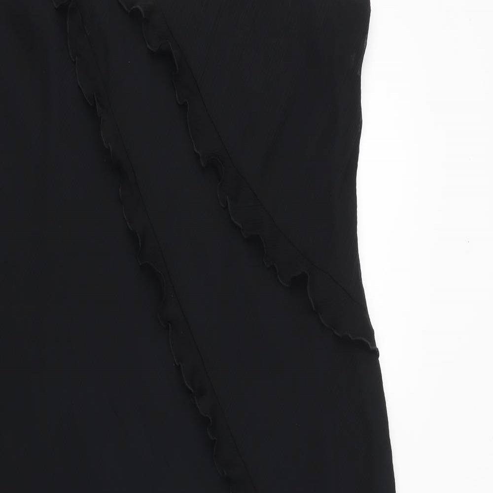 Marks and Spencer Womens Black Polyester Slip Dress Size 20 V-Neck Pullover