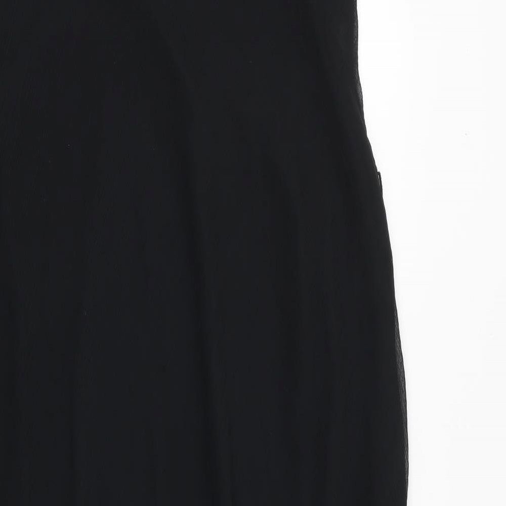 Marks and Spencer Womens Black Polyester Slip Dress Size 20 V-Neck Pullover