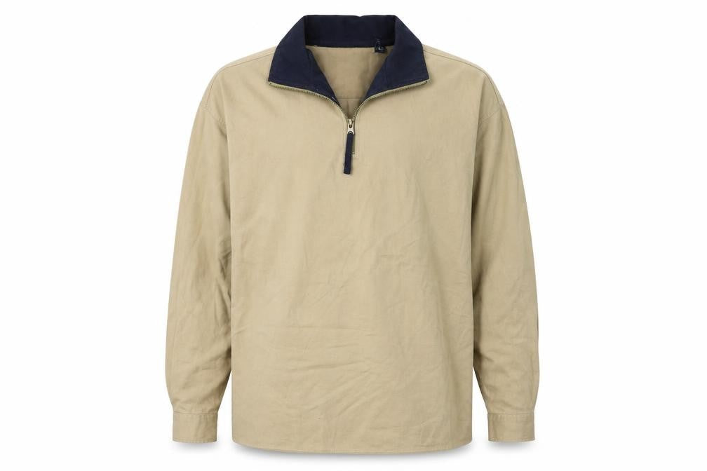 Maine Mens Brown Cotton Henley Sweatshirt Size M