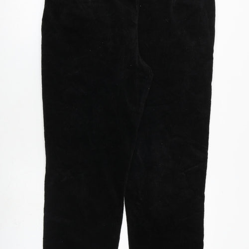 H&M Mens Black Cotton Trousers Size 36 in L29 in Regular Zip