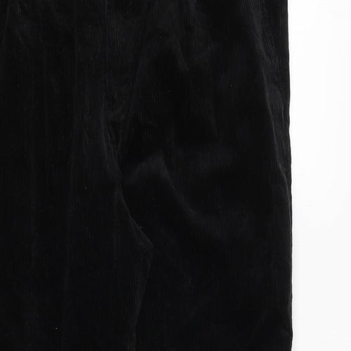 H&M Mens Black Cotton Trousers Size 36 in L29 in Regular Zip