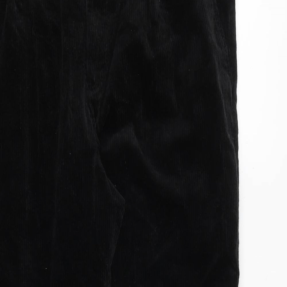 H&M Mens Black Cotton Trousers Size 36 in L29 in Regular Zip