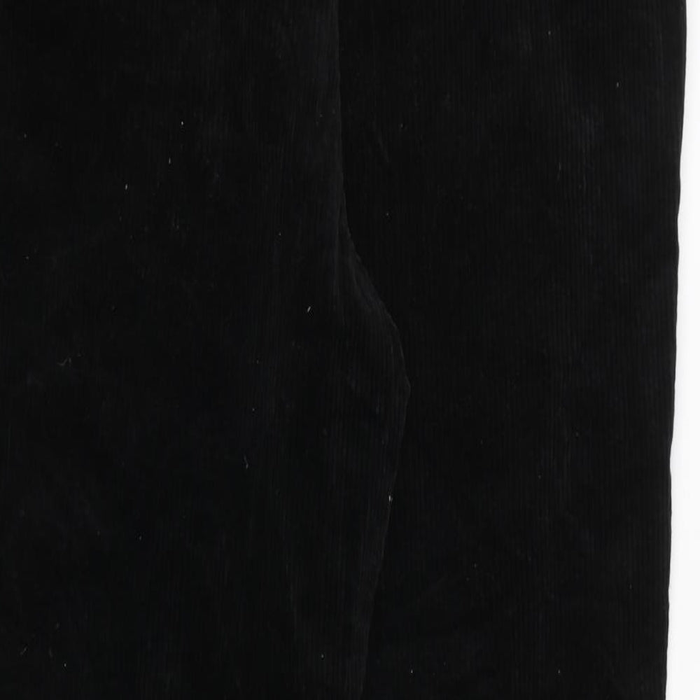 H&M Mens Black Cotton Trousers Size 36 in L29 in Regular Zip