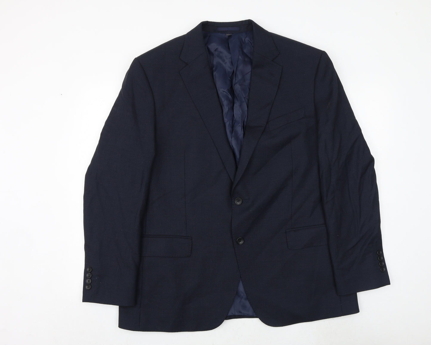 Marks and Spencer Mens Blue Wool Jacket Suit Jacket Size 44 Regular