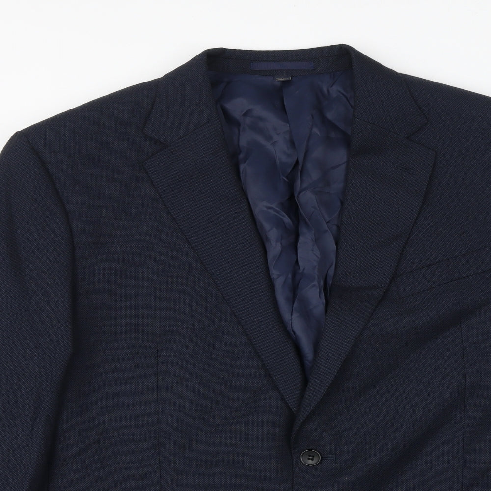 Marks and Spencer Mens Blue Wool Jacket Suit Jacket Size 44 Regular