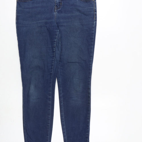 TU Womens Blue Cotton Skinny Jeans Size 12 L28 in Slim Zip