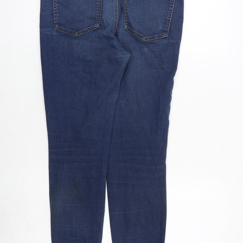 TU Womens Blue Cotton Skinny Jeans Size 12 L28 in Slim Zip