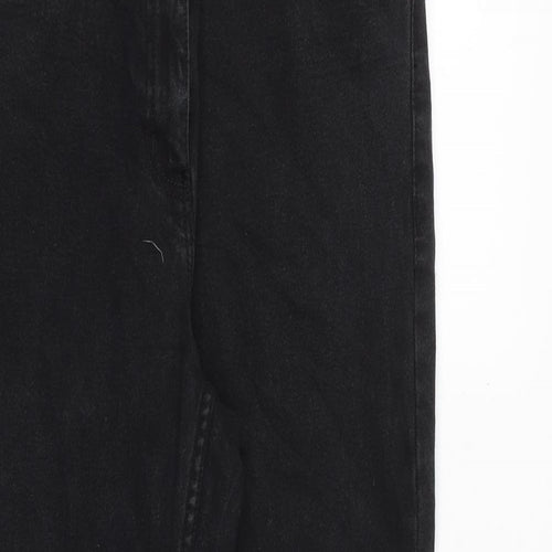 Cotton Traders Womens Black Cotton Straight Jeans Size 12 L27 in Regular Zip