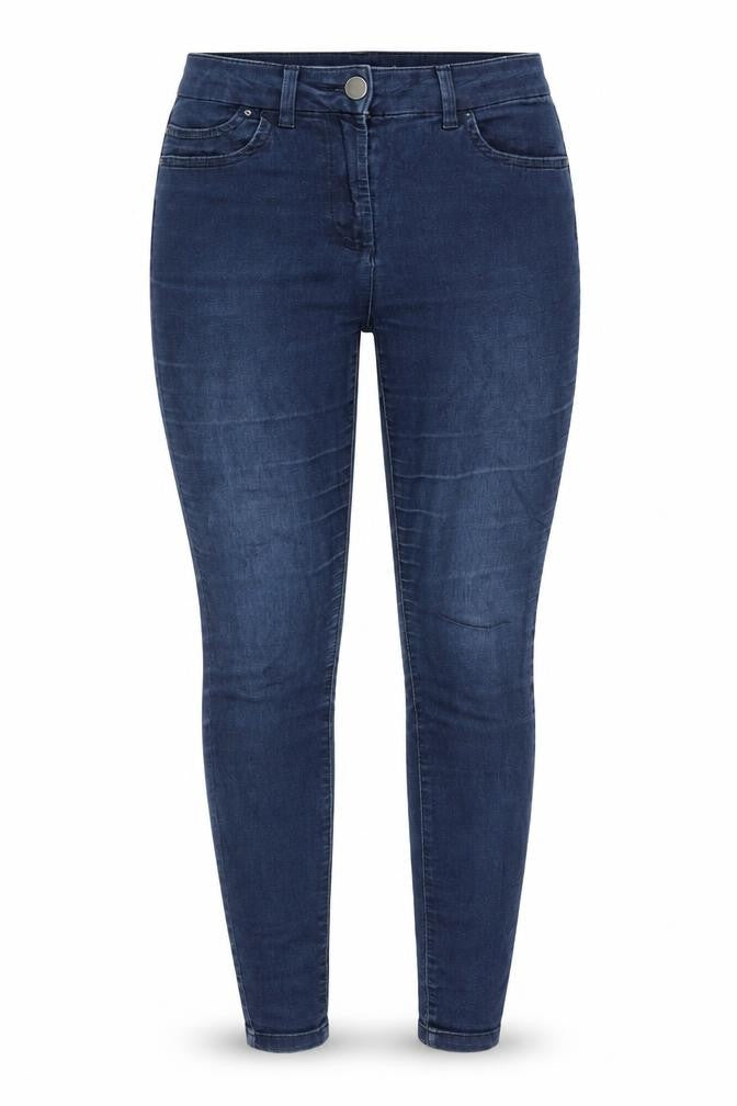 Marks and Spencer Womens Blue Cotton Skinny Jeans Size 12 L28 in Regular Tie - Jegging