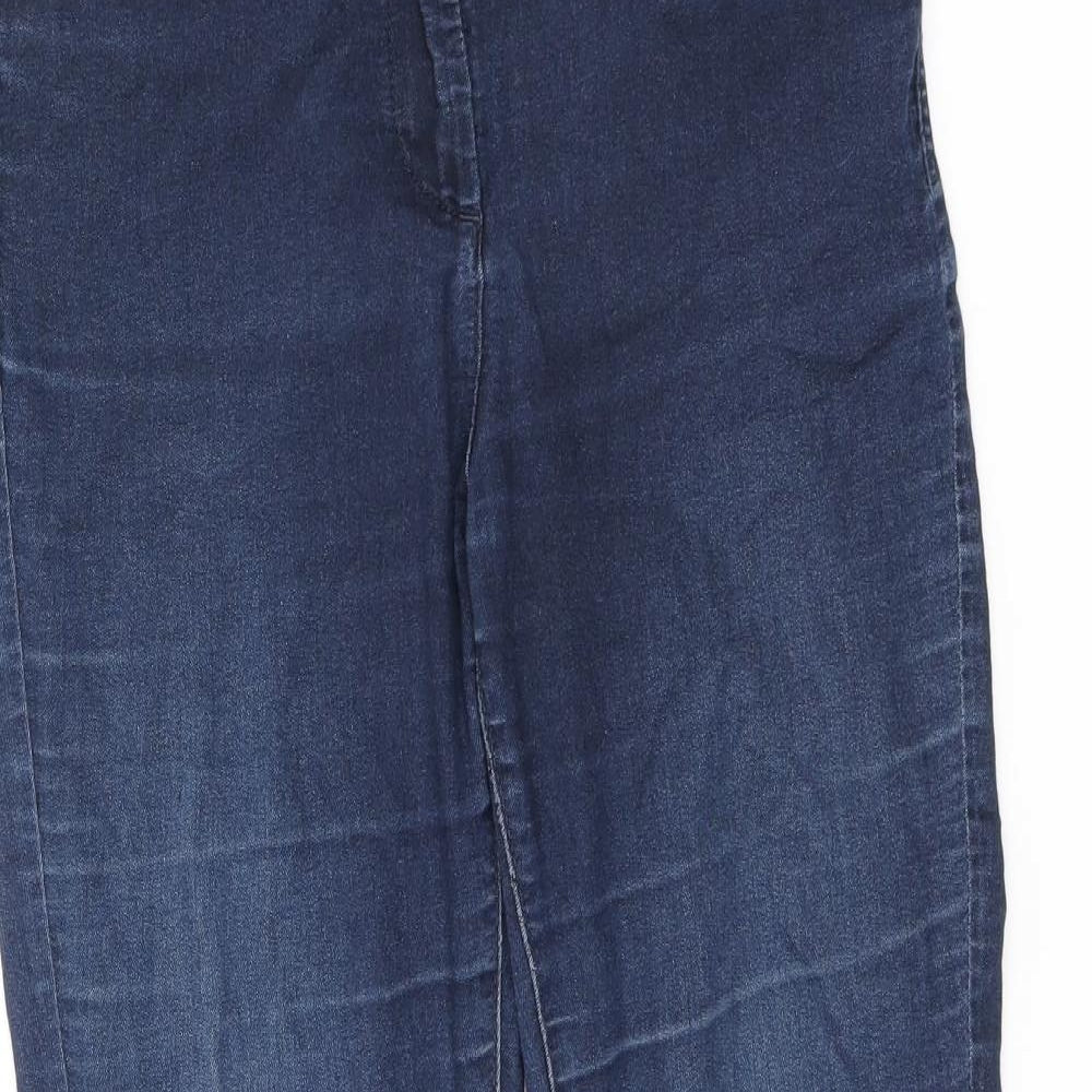 Marks and Spencer Womens Blue Cotton Skinny Jeans Size 12 L28 in Regular Tie - Jegging
