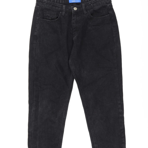NEATO Womens Black Cotton Mom Jeans Size S L22 in Regular Zip