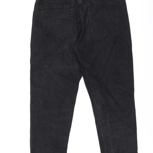 NEATO Womens Black Cotton Mom Jeans Size S L22 in Regular Zip