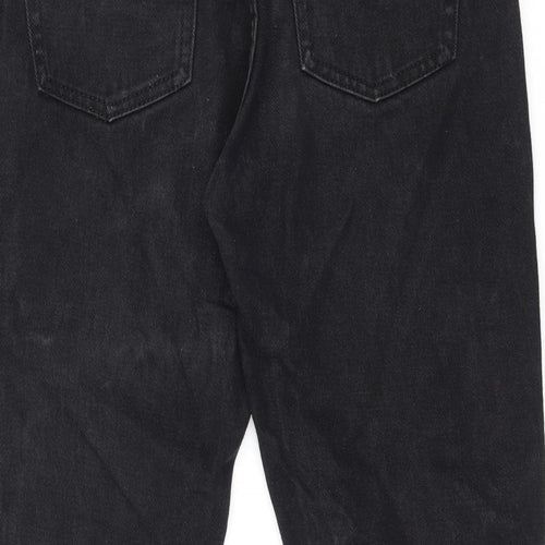 NEATO Womens Black Cotton Mom Jeans Size S L22 in Regular Zip