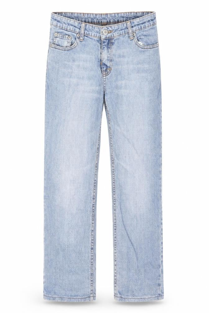 Denim & Co. Womens Blue Cotton Straight Jeans Size 12 L24.5 in Regular Zip