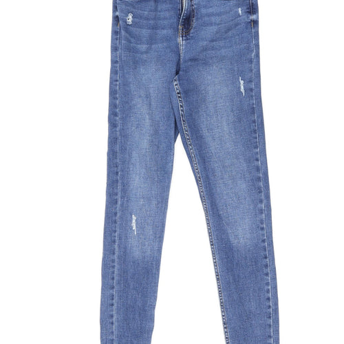 Denim & Co. Womens Blue Cotton Skinny Jeans Size 10 L25.5 in Regular Zip