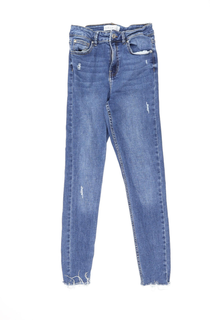 Denim & Co. Womens Blue Cotton Skinny Jeans Size 10 L25.5 in Regular Zip