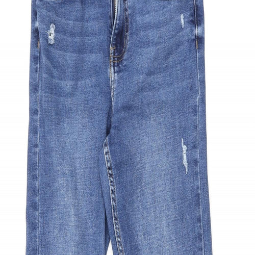 Denim & Co. Womens Blue Cotton Skinny Jeans Size 10 L25.5 in Regular Zip