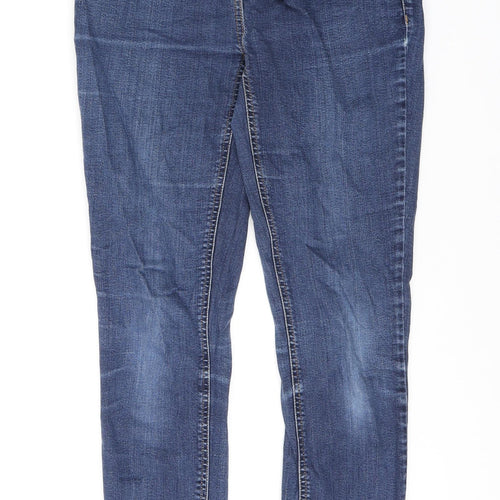 NEXT Womens Blue Cotton Skinny Jeans Size 8 L28 in Regular Zip