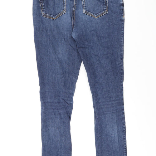 NEXT Womens Blue Cotton Skinny Jeans Size 8 L28 in Regular Zip
