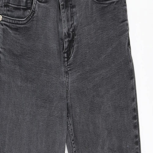 Oasis Womens Grey Cotton Skinny Jeans Size 12 L24 in Regular Zip