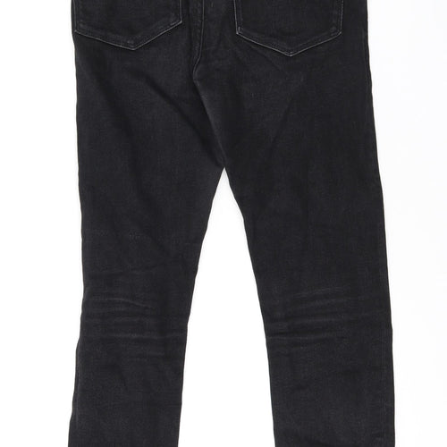 Zara Womens Black Cotton Skinny Jeans Size 10 L25.5 in Regular Zip