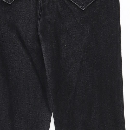 Zara Womens Black Cotton Skinny Jeans Size 10 L25.5 in Regular Zip