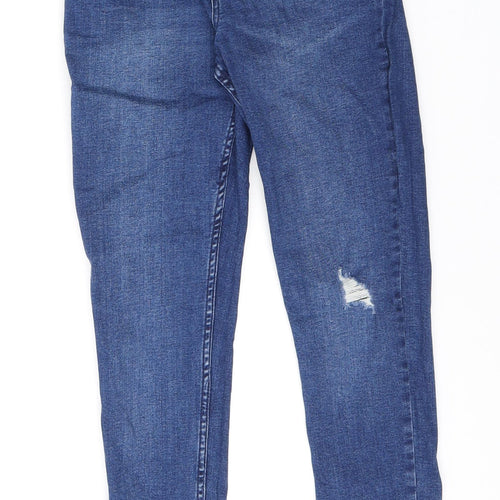 365 Denim Girls Blue Cotton Skinny Jeans Size 10-11 Years L23 in Regular Zip - Distressed
