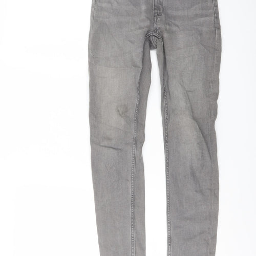 Zara Boys Grey Cotton Skinny Jeans Size 11-12 Years Regular Button
