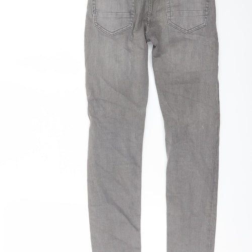 Zara Boys Grey Cotton Skinny Jeans Size 11-12 Years Regular Button