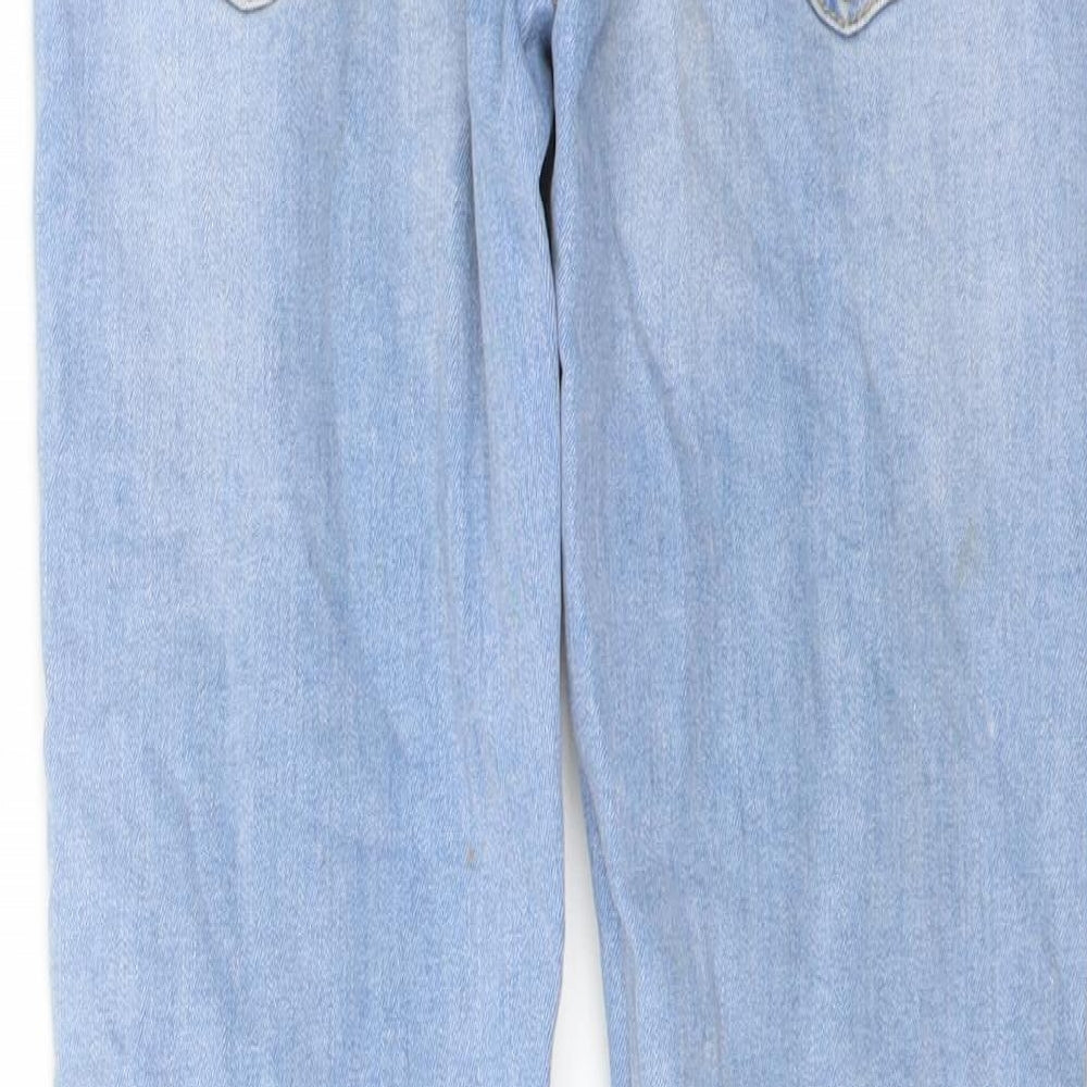 Zara Boys Blue Cotton Skinny Jeans Size 11-12 Years Regular Button - Distressed