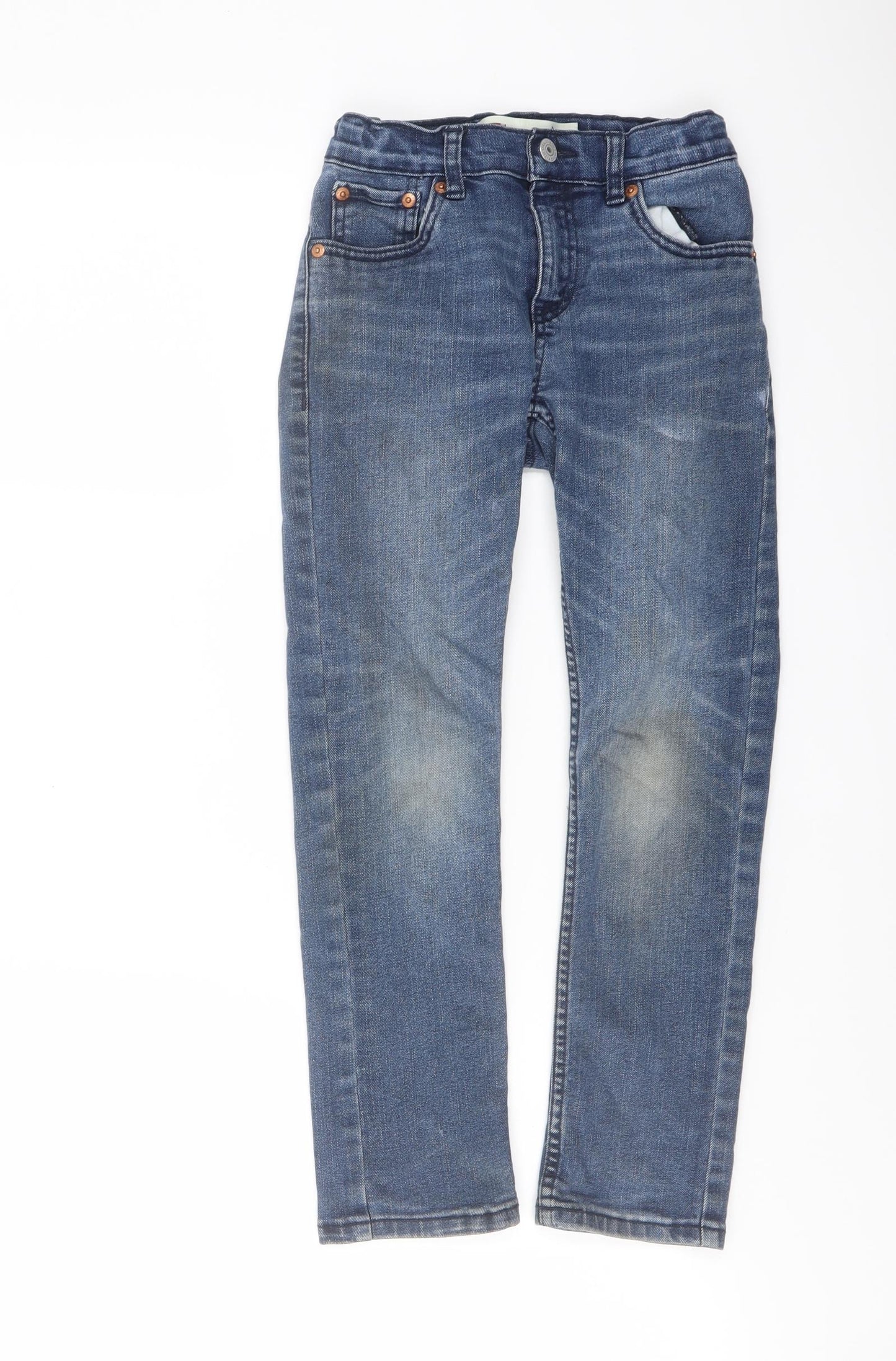 Levi's Boys Blue Cotton Skinny Jeans Size 8 Years Regular Button