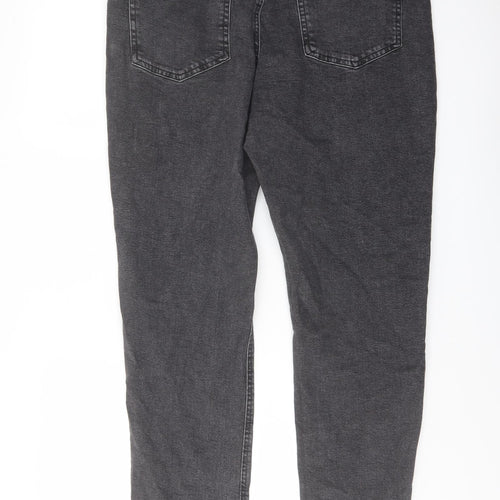 Denim & Co. Mens Grey Cotton Straight Jeans Size 36 in L32 in Relaxed Button