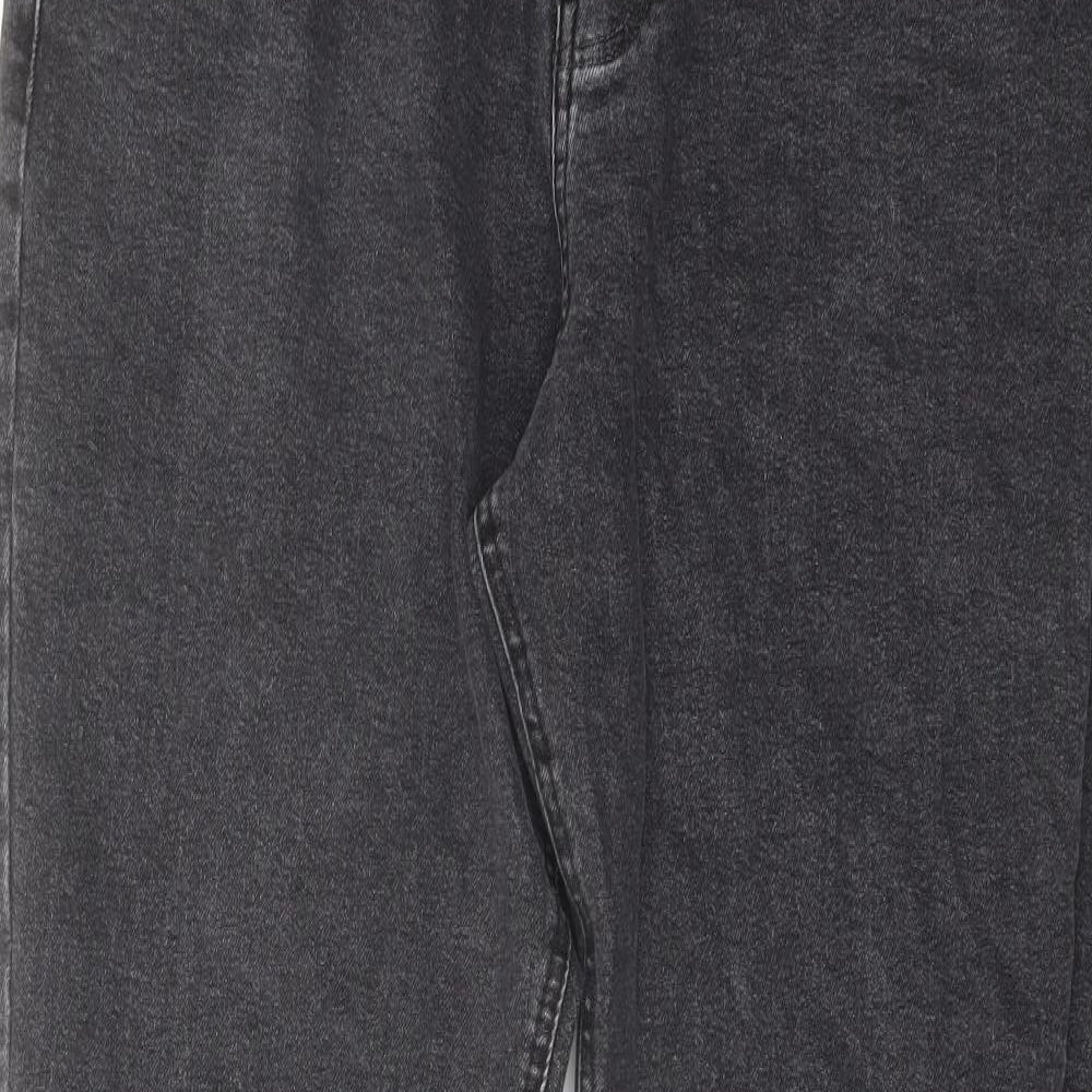 Denim & Co. Mens Grey Cotton Straight Jeans Size 36 in L32 in Relaxed Button
