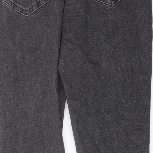 Denim & Co. Mens Grey Cotton Straight Jeans Size 36 in L32 in Relaxed Button