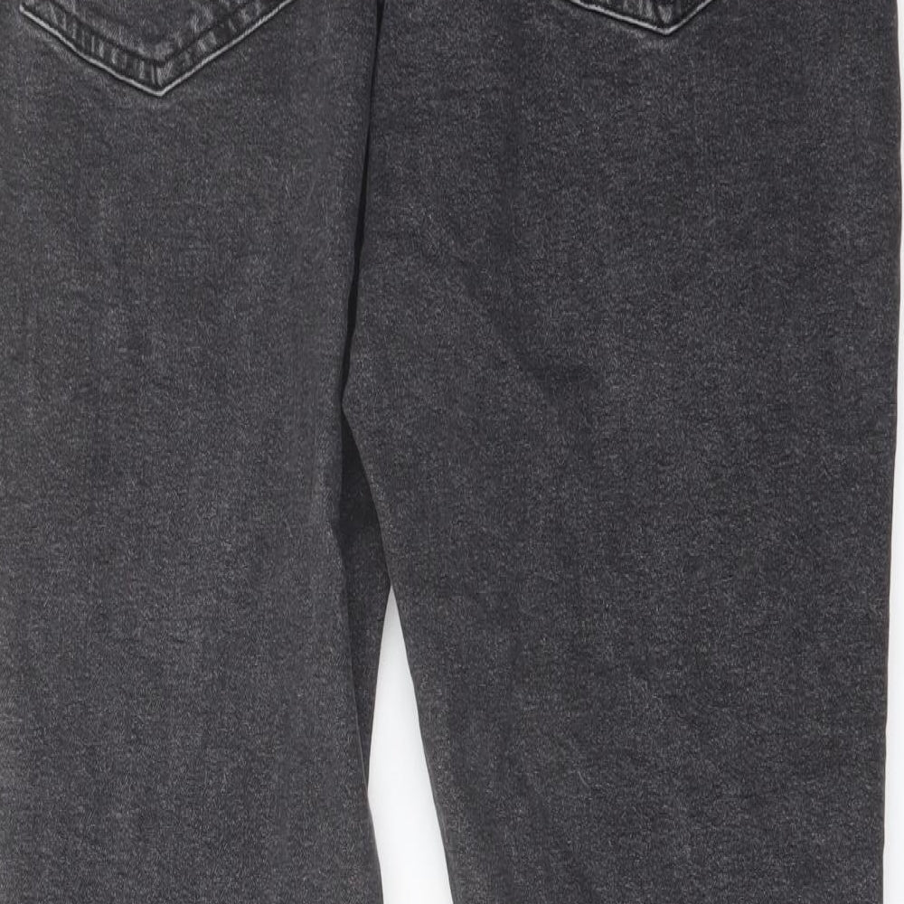 Denim & Co. Mens Grey Cotton Straight Jeans Size 36 in L32 in Relaxed Button