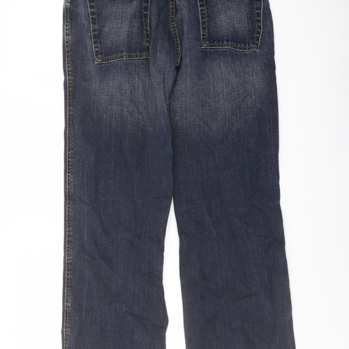 Denim & Co. Mens Blue Cotton Straight Jeans Size 32 in L30 in Regular Button