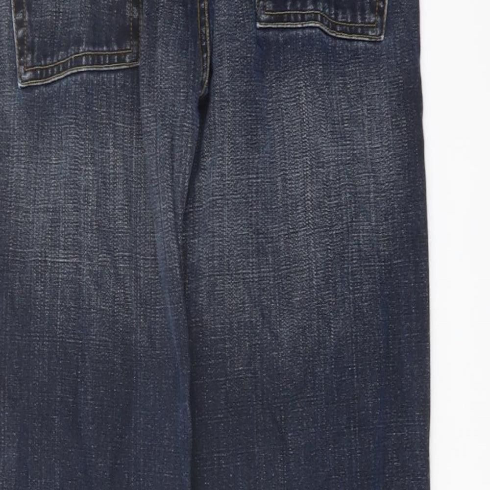 Denim & Co. Mens Blue Cotton Straight Jeans Size 32 in L30 in Regular Button
