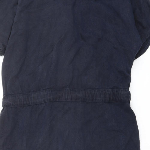 NEXT Womens Blue Lyocell Shirt Dress Size 12 Collared Button