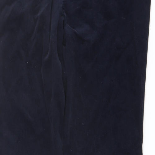 Marks and Spencer Womens Blue Cotton Trousers Size 18 L30 in Regular Button