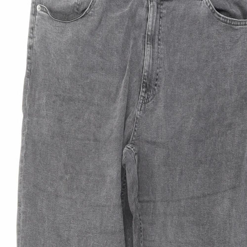 Lindex Womens Grey Cotton Straight Jeans Size 24 L27 in Regular Button