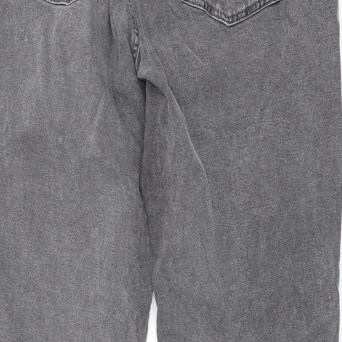 Lindex Womens Grey Cotton Straight Jeans Size 24 L27 in Regular Button