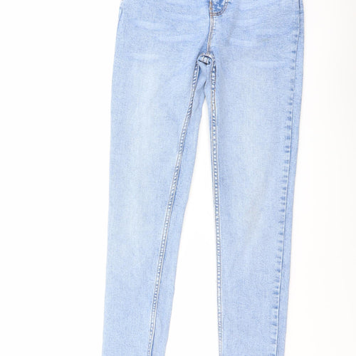 Denim & Co. Girls Blue Cotton Skinny Jeans Size 10-11 Years Regular Button
