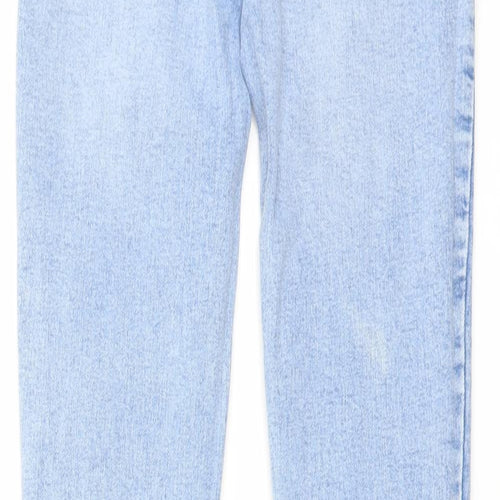 Denim & Co. Girls Blue Cotton Skinny Jeans Size 10-11 Years Regular Button