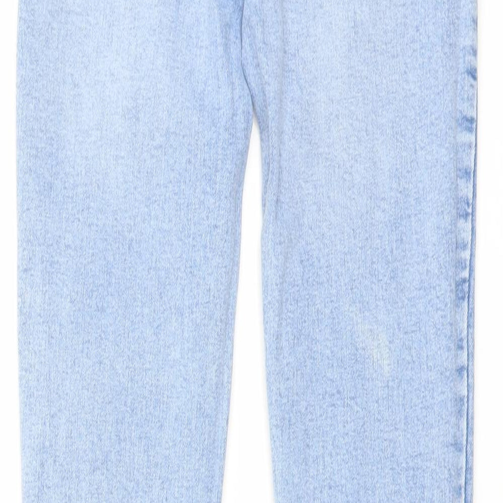 Denim & Co. Girls Blue Cotton Skinny Jeans Size 10-11 Years Regular Button