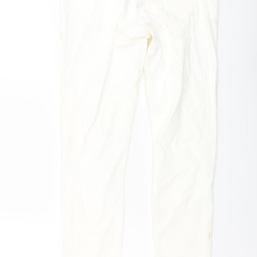 River Island Womens Ivory Cotton Skinny Jeans Size 12 L28 in Regular Button